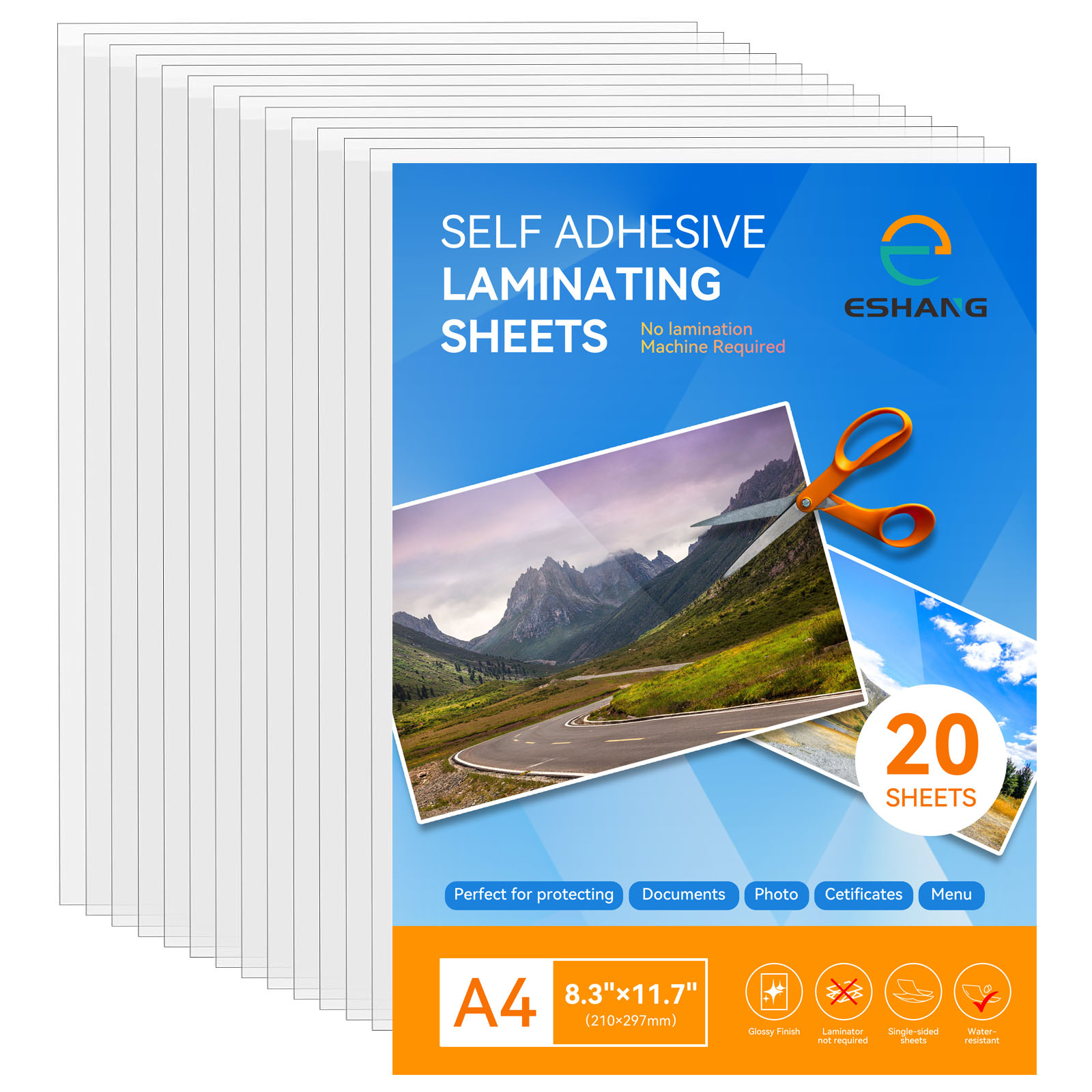 Laminator Cold Roll - ESHANG 20Sheets Clear Cold Laminating Sheets,